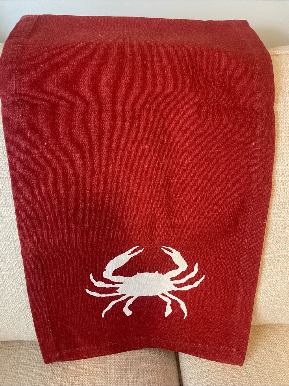 Crab Stencil Dark Table Runner